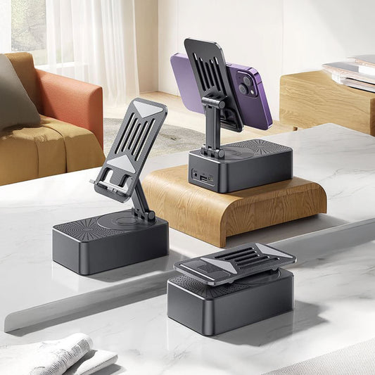 🔥Last Day 50% OFF🔥 HearNHold Bluetooth Speaker & Phone Holder Stand – Portable Wireless Audio Dock for Desk, Tablet, and Mobile