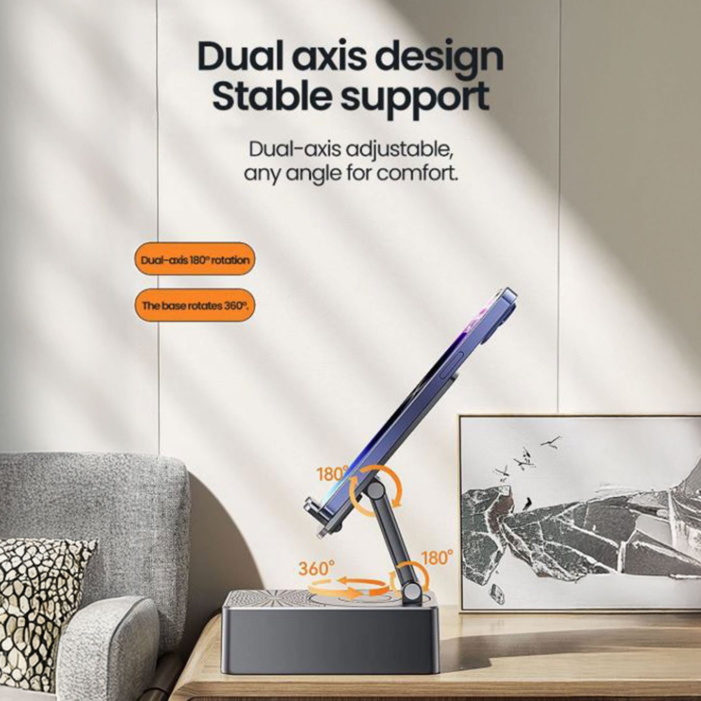 🔥Last Day 50% OFF🔥 HearNHold Bluetooth Speaker & Phone Holder Stand – Portable Wireless Audio Dock for Desk, Tablet, and Mobile